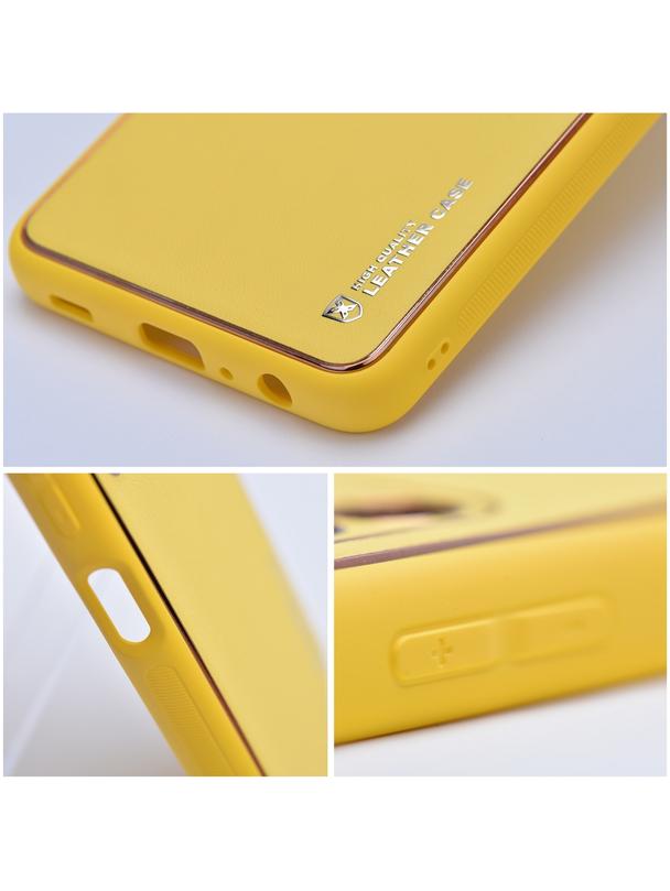 Futerał LEATHER CASE skórzany do XIAOMI Redmi 13C / POCO C65 żółty