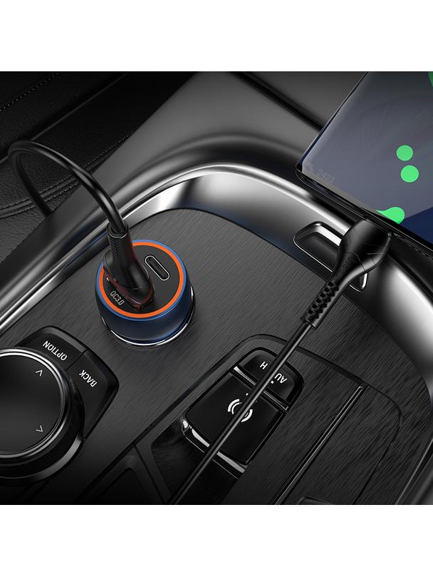 Ładowarka samochodowa Hoco USB A + USB C QC3.0 PD 20W Z46A niebieska