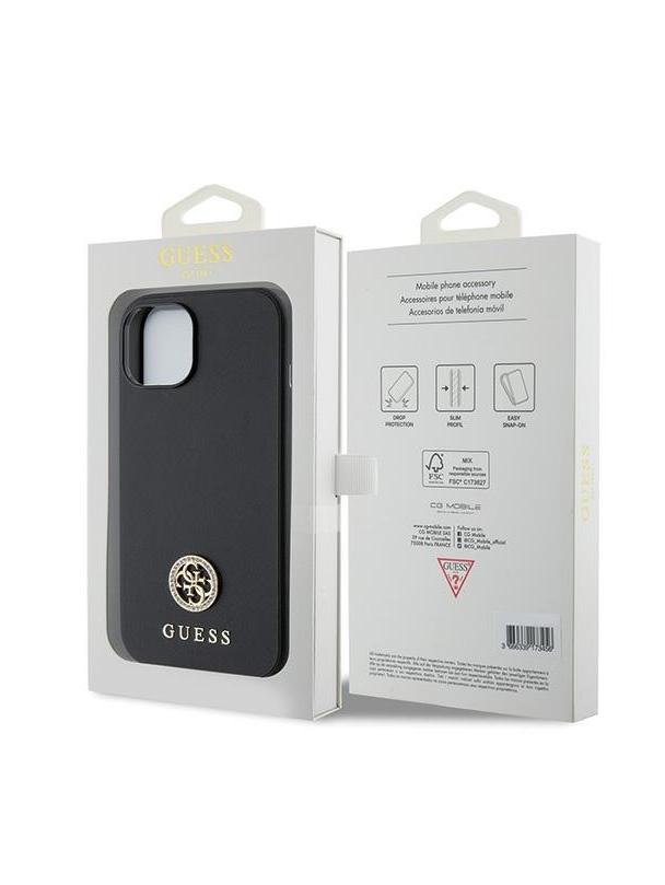 GUESS futerał do IPHONE 13 / 14 / 15 GUHCP15SPS4DGPK (Strass Metal Logo) czarny