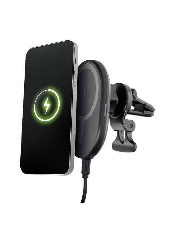 Uchwyt samochodowy magnetyczny do kratki z ładowaniem indukcyjnym kompatybilny z MagSafe 15W D8 czarny