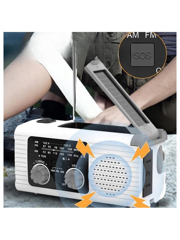 PRISTAR radio FM z latarką 4000 mAh YX318 pomarańczowe