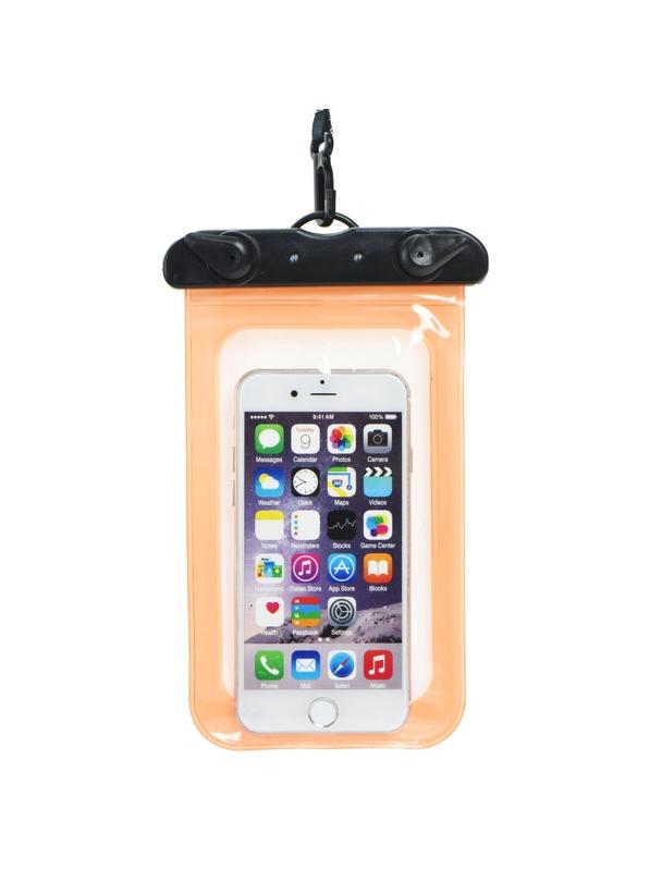 Etui na telefon uniwersalne wodoodporne z plastikowym zamknięciem pomarańczowe