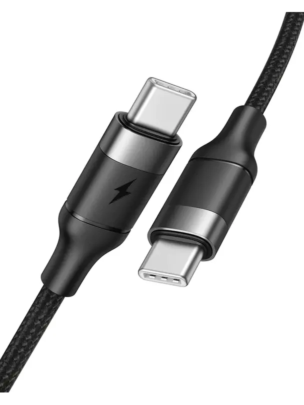 Kabel USB C do USB C VEGER PD 5A 100W 1,5 m CC02 czarny
