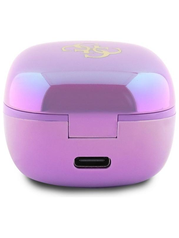 GUESS słuchawki bezprzewodowe bluetooth TWS GUTWSJ144ESU (Mini Iridescent 4G Printed Logo) fioletowe