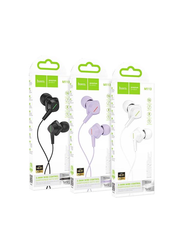 Słuchawki przewodowe douszne Lightning Hoco M113 białe