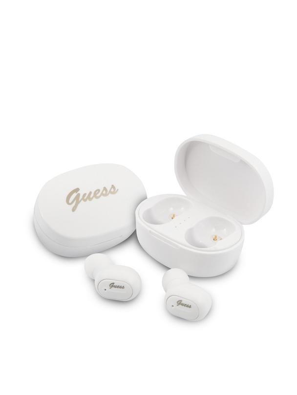 GUESS słuchawki bezprzewodowe bluetooth TWS + stacja dokująca GUTWST30WH białe