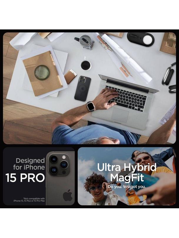 SPIGEN futerał ULTRA HYBRID MAG kompatybilny z MagSafe do IPHONE 16 Pro frost black