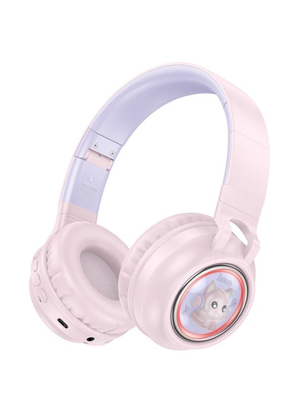 Słuchawki bezprzewodowe nauszne Hoco W50 różowe