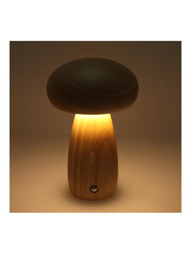 Lampka nocna GRZYBEK Art Deco jasne drewno MTWTHN