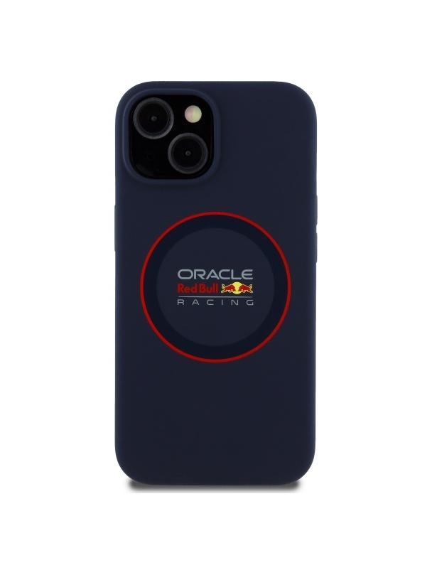 RED BULL futerał do IPHONE 14 kompatybilny z MagSafe RBHMP14S24SIILVR (Silicone red Ring) navy