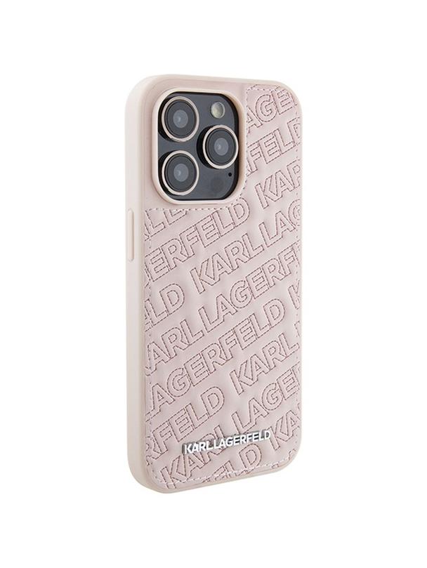 KARL LAGERFELD futerał do IPHONE 15 Pro KLHCP15LPQKPMP (Quilted Pattern) różowy