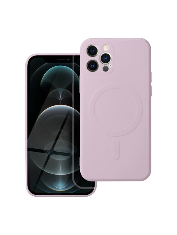 Futerał SILICONE MAG COVER kompatybilny z MagSafe do IPHONE 12 Pro różowy