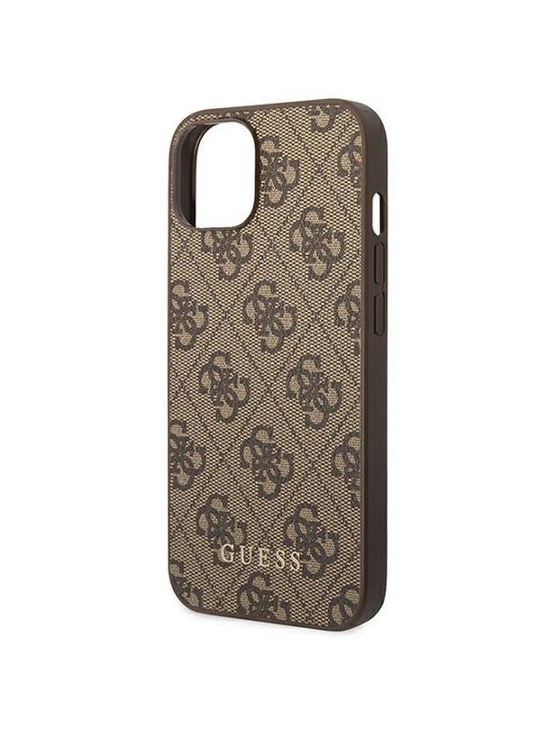 GUESS futerał do IPHONE 14 GUHCP14SG4GFBR (4G Gold Logo) brązowy