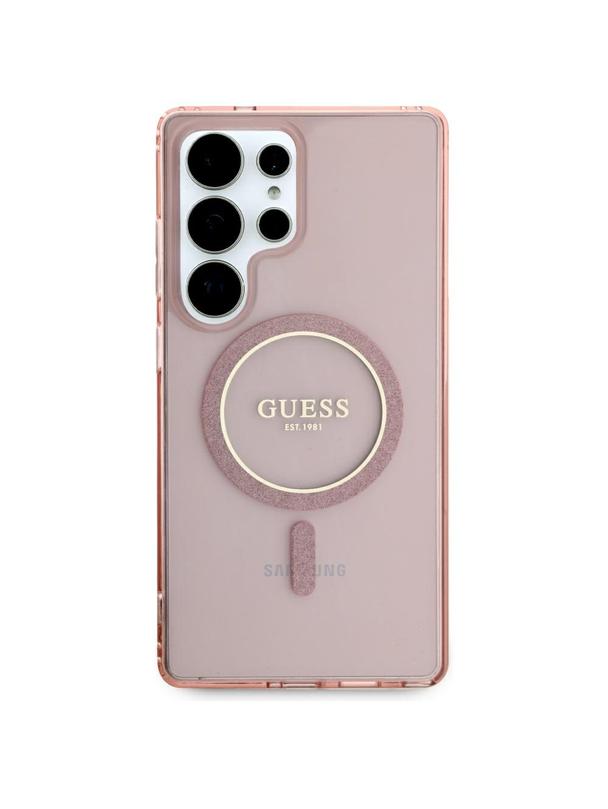 GUESS futerał do SAMSUNG S25 Ultra GUHMS25LHFGEREP (Magnetic IML Glitter Circle) różowy