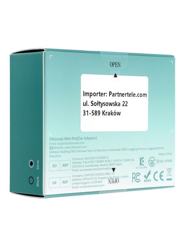 Bezprzewodowy Adapter samochodowy OTTOCAST Mini Cube T3 srebrny