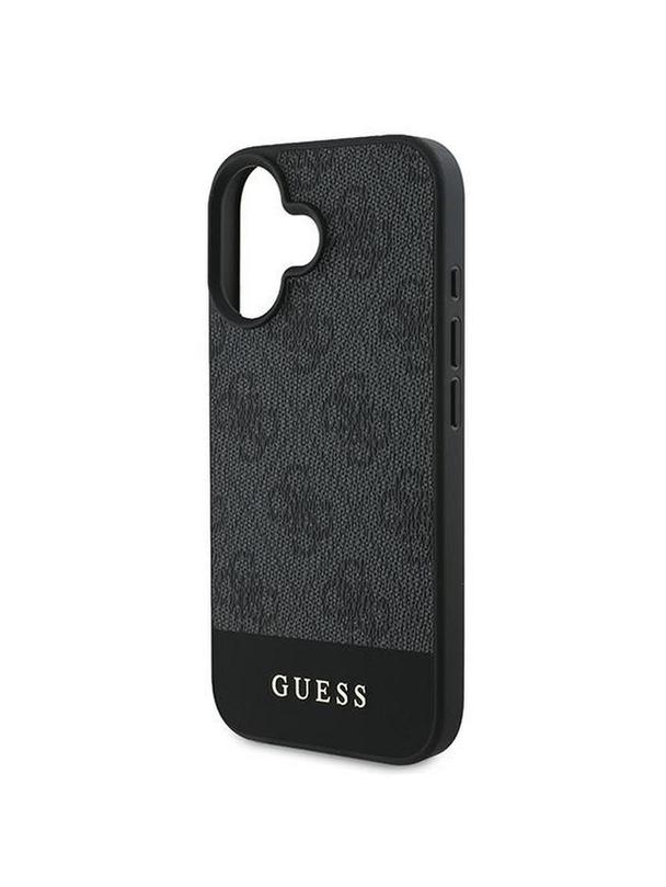 GUESS futerał do IPHONE 16 Plus GUHCP16MG4GLGR (PC/TPU 4G PU Bottom Stripe) szary