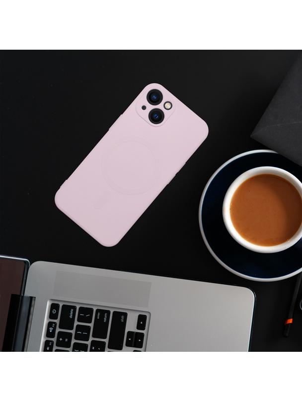 Futerał SILICONE MAG COVER kompatybilny z MagSafe do SAMSUNG S25 Plus różowy