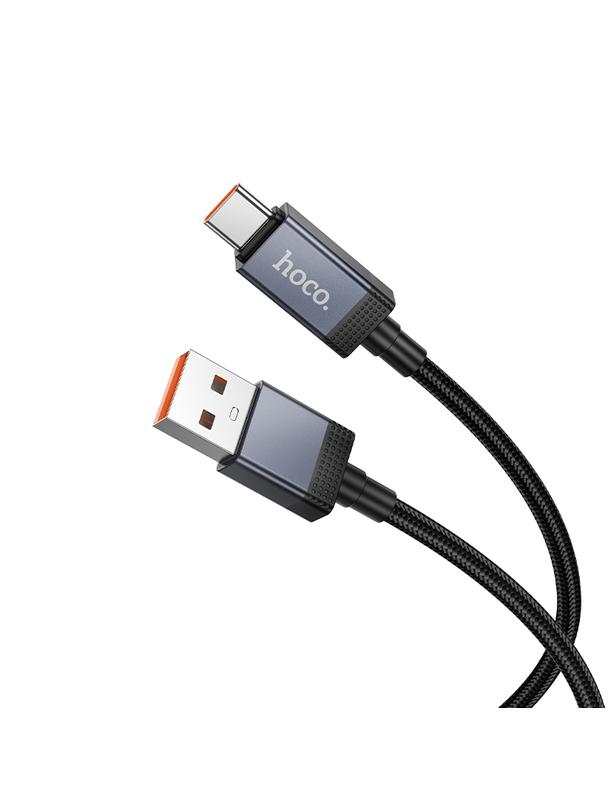 Kabel USB A do USB C Hoco 5A z wyświetlaczem 1 m X118 czarny