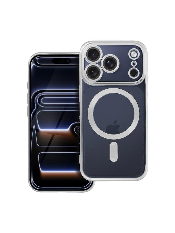 Futerał ELECTRO MAG COVER kompatybilny z MagSafe do IPHONE 17 Pro (full ring) srebrny