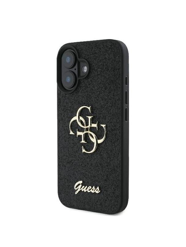 GUESS futerał do IPHONE 16 Plus GUHCP16MHG4SGK (Fixed Glitter Big 4G) czarny