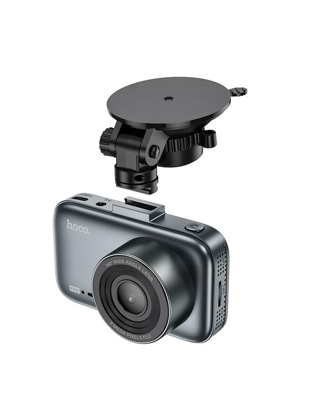 Kamera samochodowa Hoco z wyświetlaczem 3" 1080P/30fps + kamera tylna 720P/25fps DV6  stalowo szara