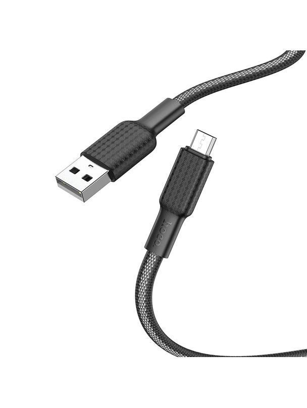 Kabel USB A do Micro USB Hoco 2,4A 1 m X69 czarno biały