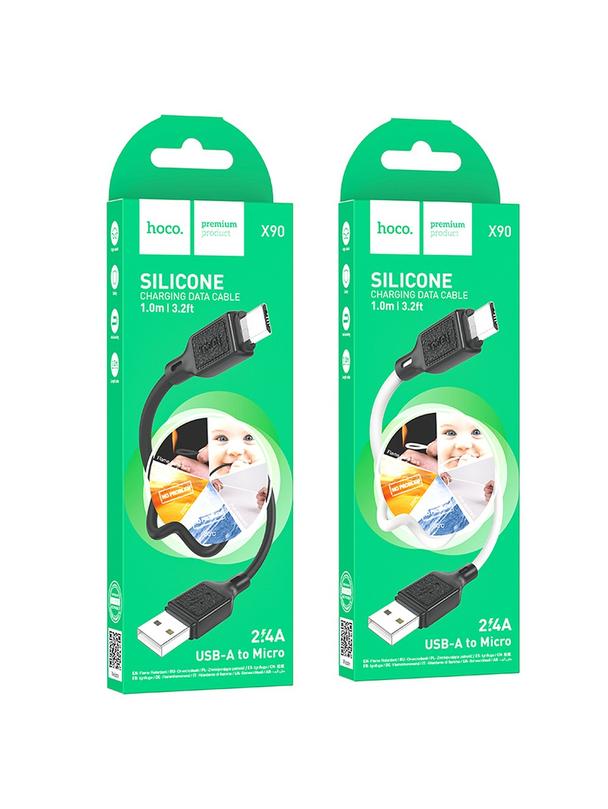 Kabel USB A do Micro USB Hoco 2,4A 1 m X90 biały