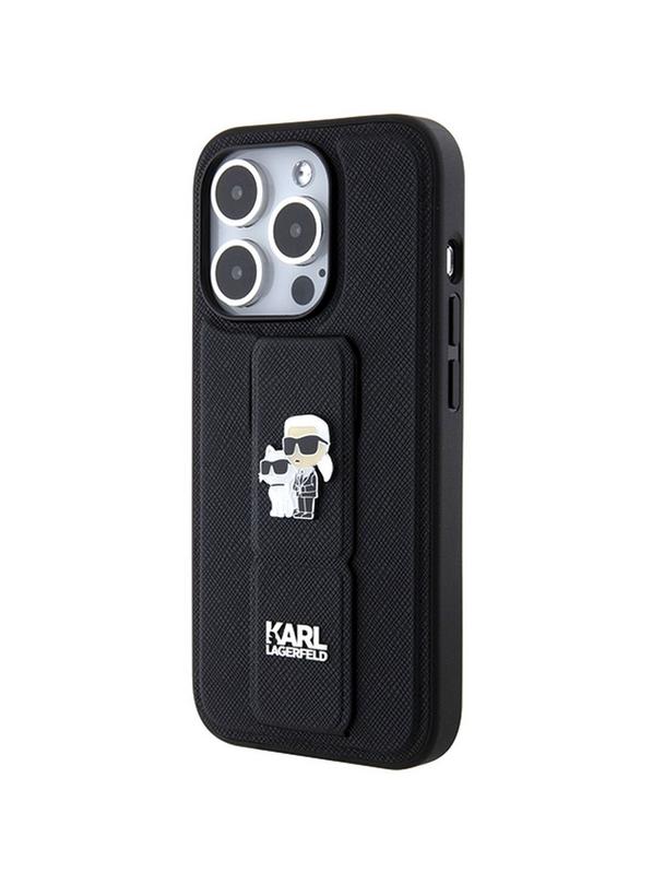 KARL LAGERFELD futerał do IPHONE 14 Pro KLHCP14LGSAKCPK (Gripstand Saffiano KC PIN) czarny
