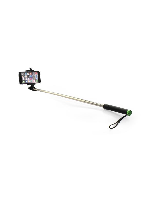 Uchwyt selfie z pilotem w rączce (przewód Jack 3,5 mm) zielony