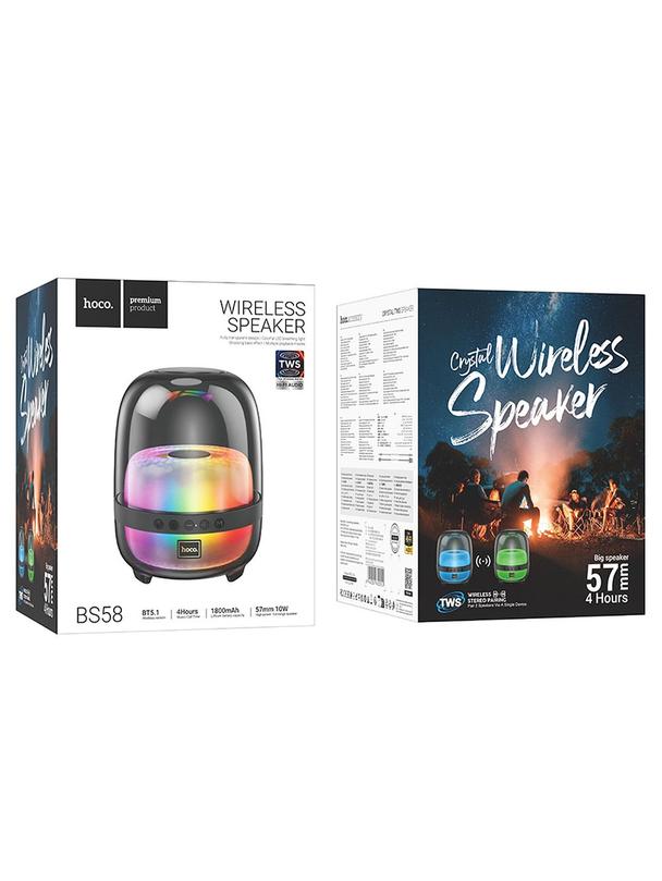 Głośnik bluetooth LED 10W 5h Hoco BS58 czarny