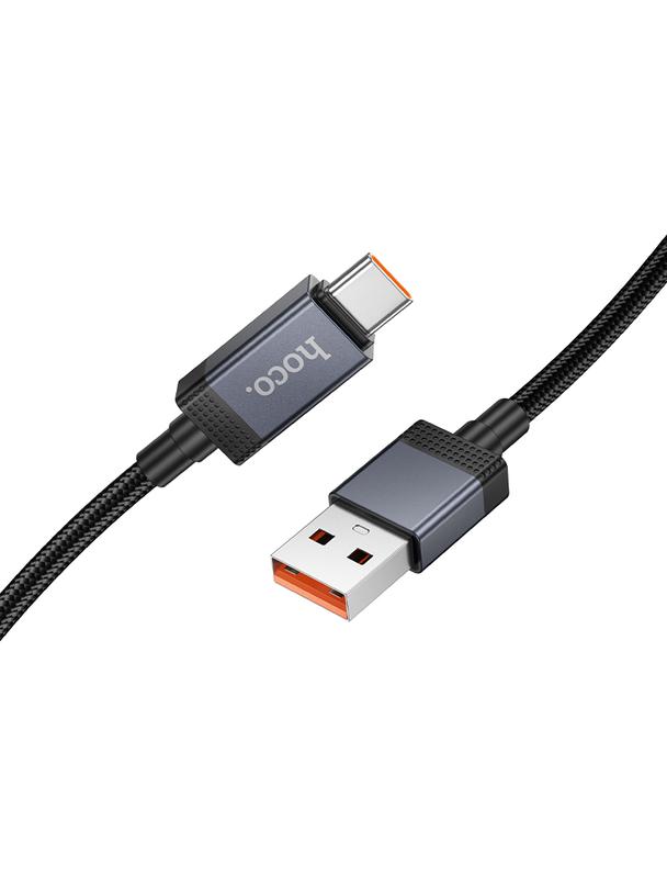 Kabel USB A do USB C Hoco 5A z wyświetlaczem 1 m X118 czarny