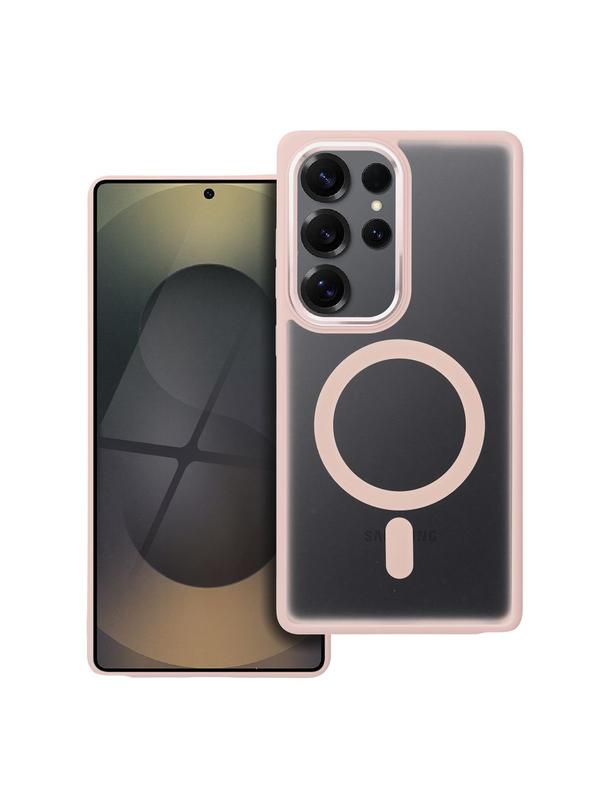 Futerał MATTE MAG COVER kompatybilny z MagSafe do SAMSUNG S25 ULTRA różowy