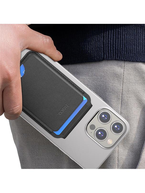 Portfel magnetyczny na karty Hoco zgodny z MagSafe GT3 czarny