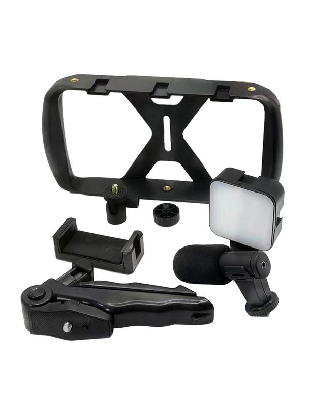 Uchwyt selfie z pilotem bezprzewodowym tripod z LED / mikrofonem do streamów TL-49T czarny