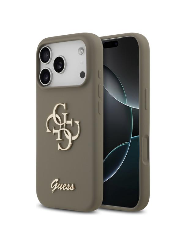GUESS futerał do IPHONE 17 Pro GUHCP17LSC4GSMW (Silicone W/ Big 4G Script) brązowy