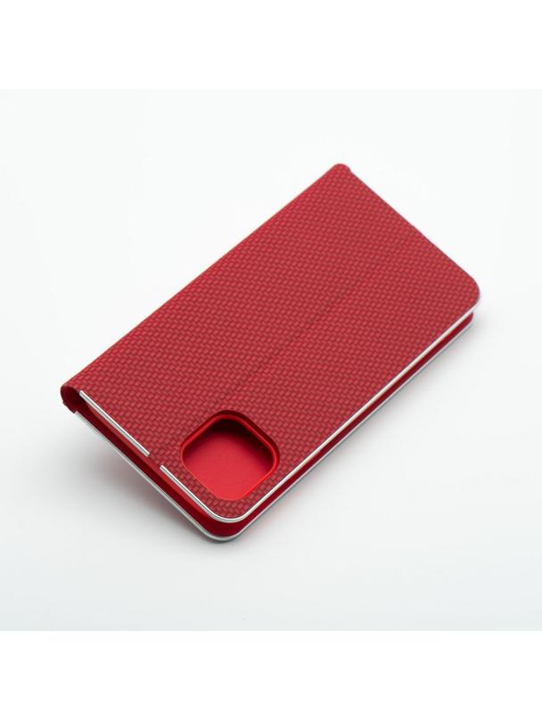 Kabura LUNA Book Carbon do IPHONE 16 czerwony