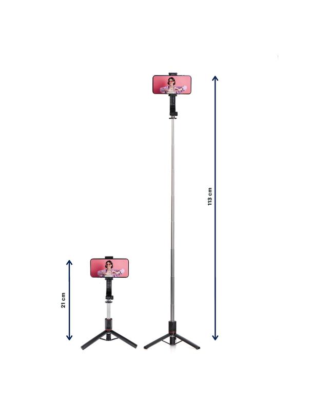Uchwyt selfie z pilotem bezprzewodowym tripod SSTR-13 czarny