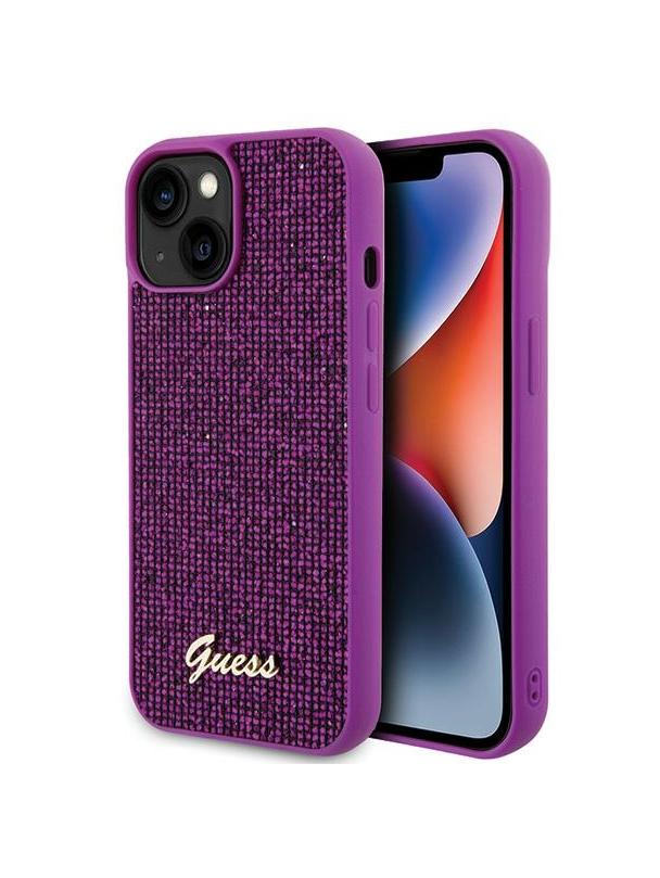 GUESS futerał do IPHONE 13 / 14 / 15 GUHCP15SPMSDGSF (Disco Metal Script) fuksja