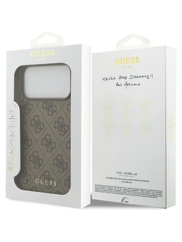 GUESS futerał do IPHONE 17 Pro Max GUHCP17XG4GFBR (PU 4G Classic) brązowy