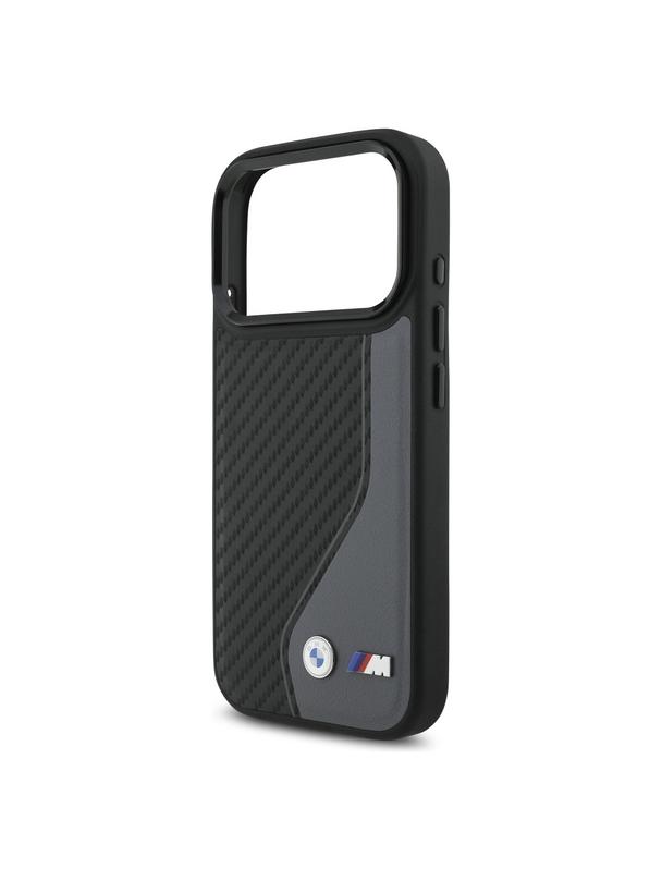 BMW futerał do IPHONE 17 Pro kompatybilny z MagSafe BMHMP17L25PCCSCAK (PU Carbon Logo) anthracite