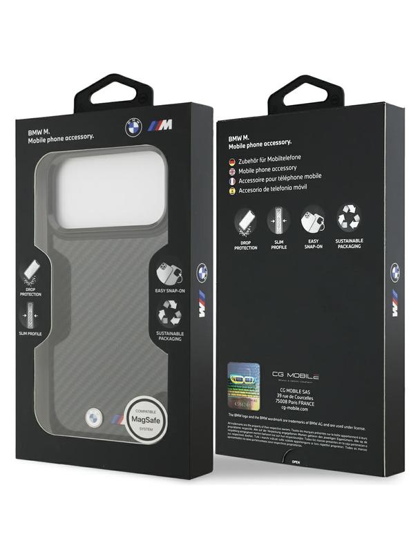 BMW futerał do IPHONE 17 Pro Max kompatybilny z MagSafe BMHMP17X24CFMMK (Kevlar Matt) black