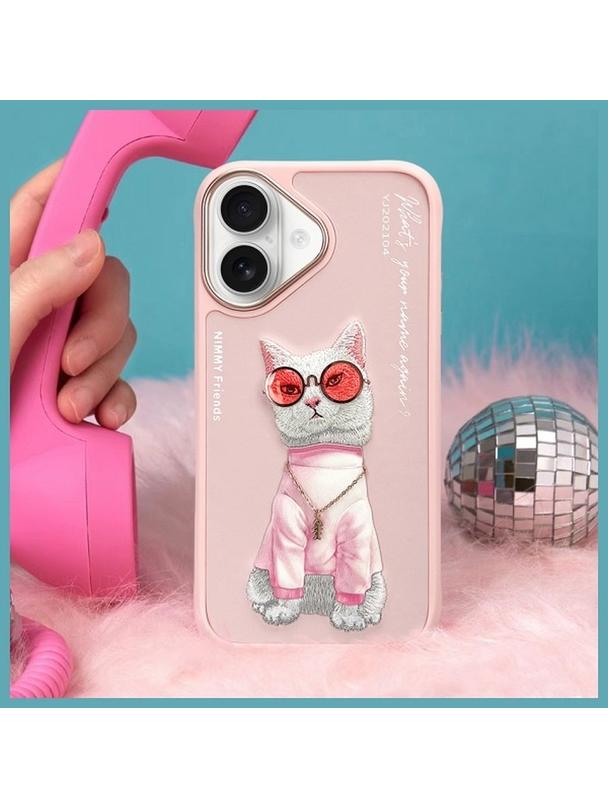 NIMMY futerał GLASSES COOL CAT do IPHONE 16 różowy
