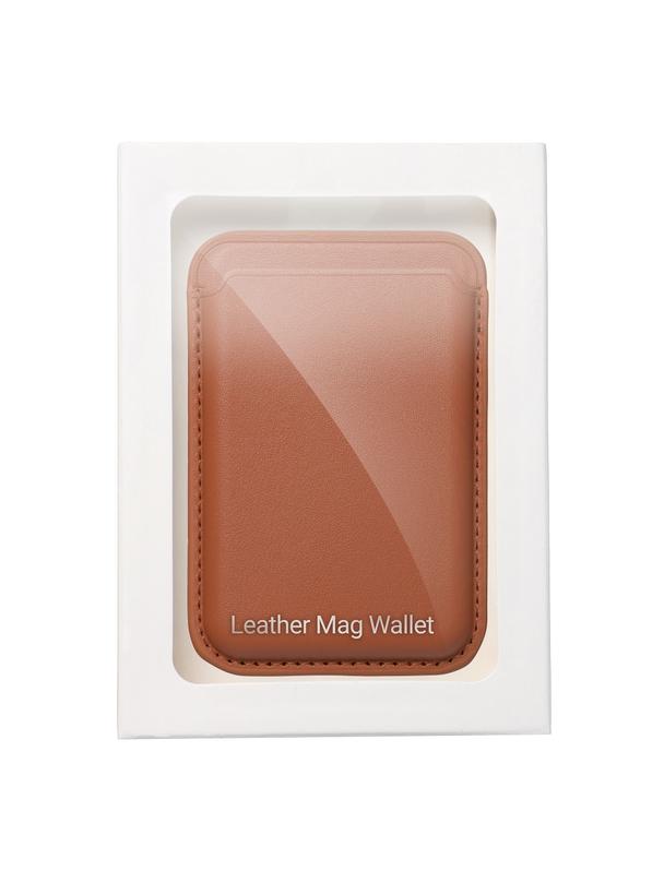 Portfel magnetyczny na karty LEATHER MAG WALLET kompatybilny z MagSafe  brązowy