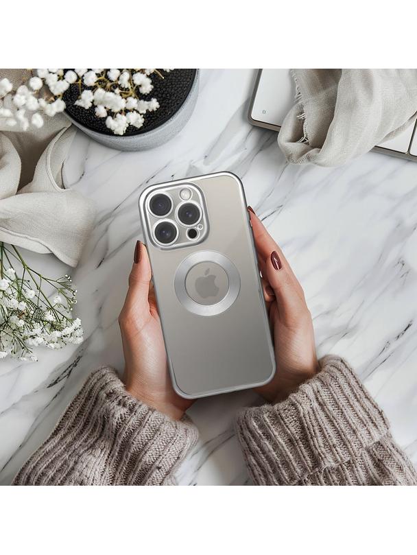 Futerał GLAM do IPHONE 15 Pro Max srebrny