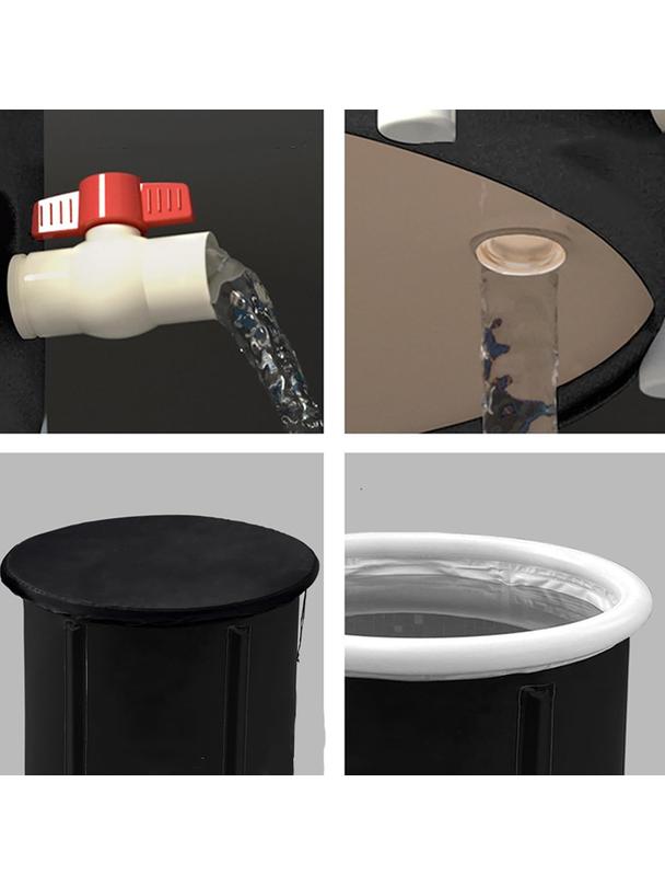 Składana przenośna dmuchana wanna balia do kąpieli morsowania 80 x 79 cm czarna