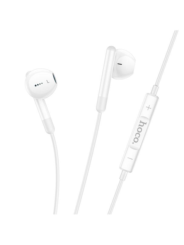 Słuchawki przewodowe douszne USB C Hoco M93 białe