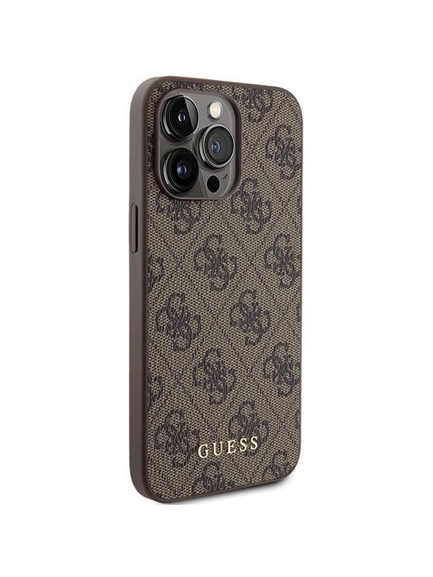 GUESS futerał do IPHONE 15 Pro Max GUHCP15XG4GFBR (4G Metal Logo) brązowy