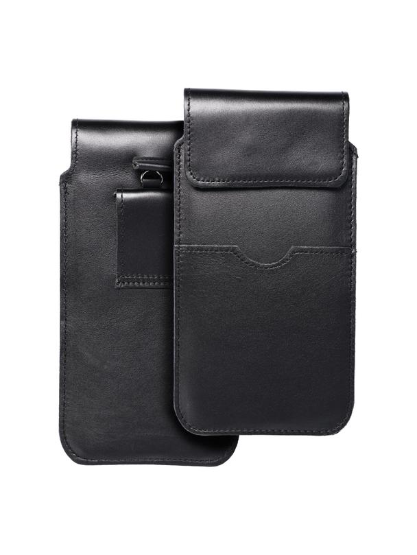 Skórzany futerał uniwersalny / wsuwka z klapką - ROYAL / czarny - Rozmiar 3XL - HUAWEI MATE 20X