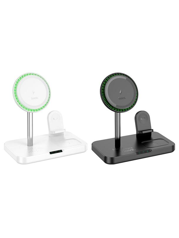 Ładowarka indukcyjna Hoco 3w1 3A 15W kompatybilna z Apple Watch CQ12 biała