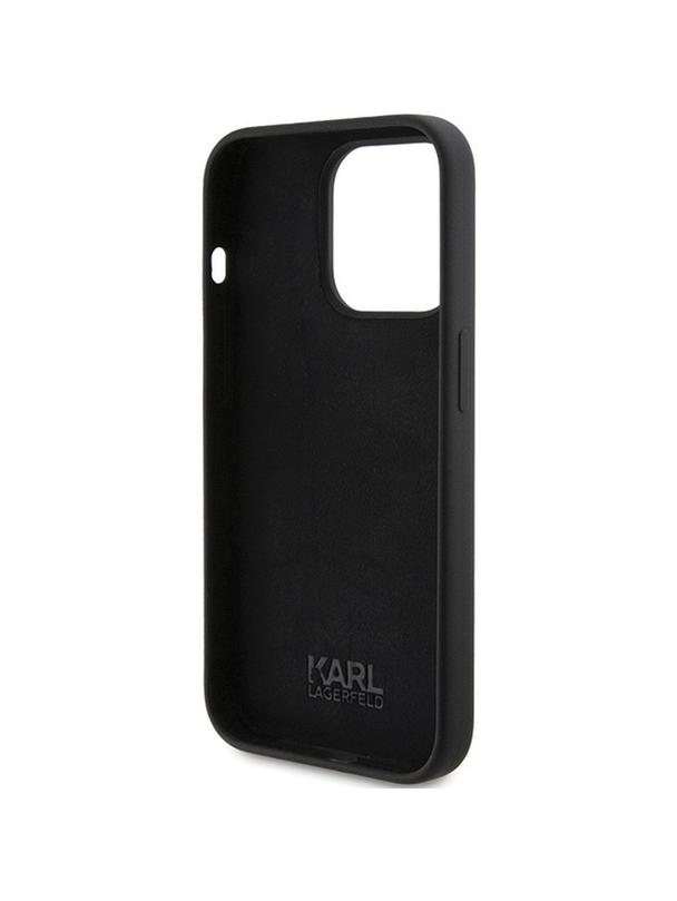 KARL LAGERFELD futerał do IPHONE 15 Pro Max KLHCP15XSKSBMCK (Silicone Karl Script Logo) czarny